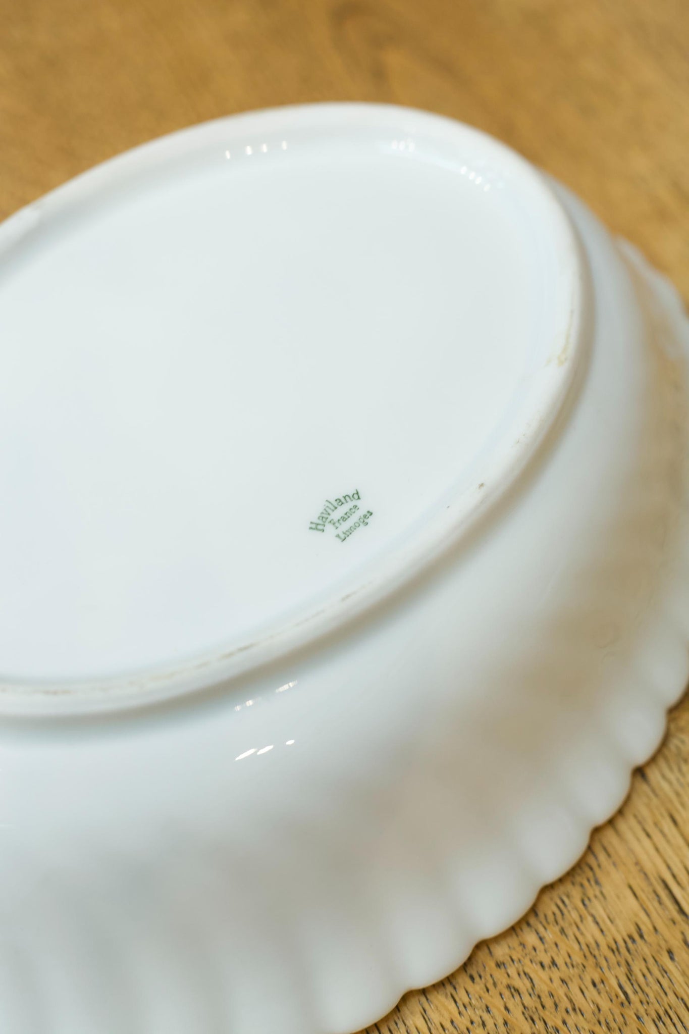 Vintage white porcelain oval bowl