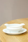 Vintage white porcelain fixed sauce bowl