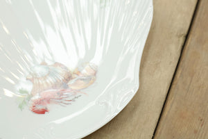 Vintage French porcelain scallop plates