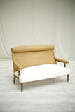 Antique 19th century French roll top open armed sofa