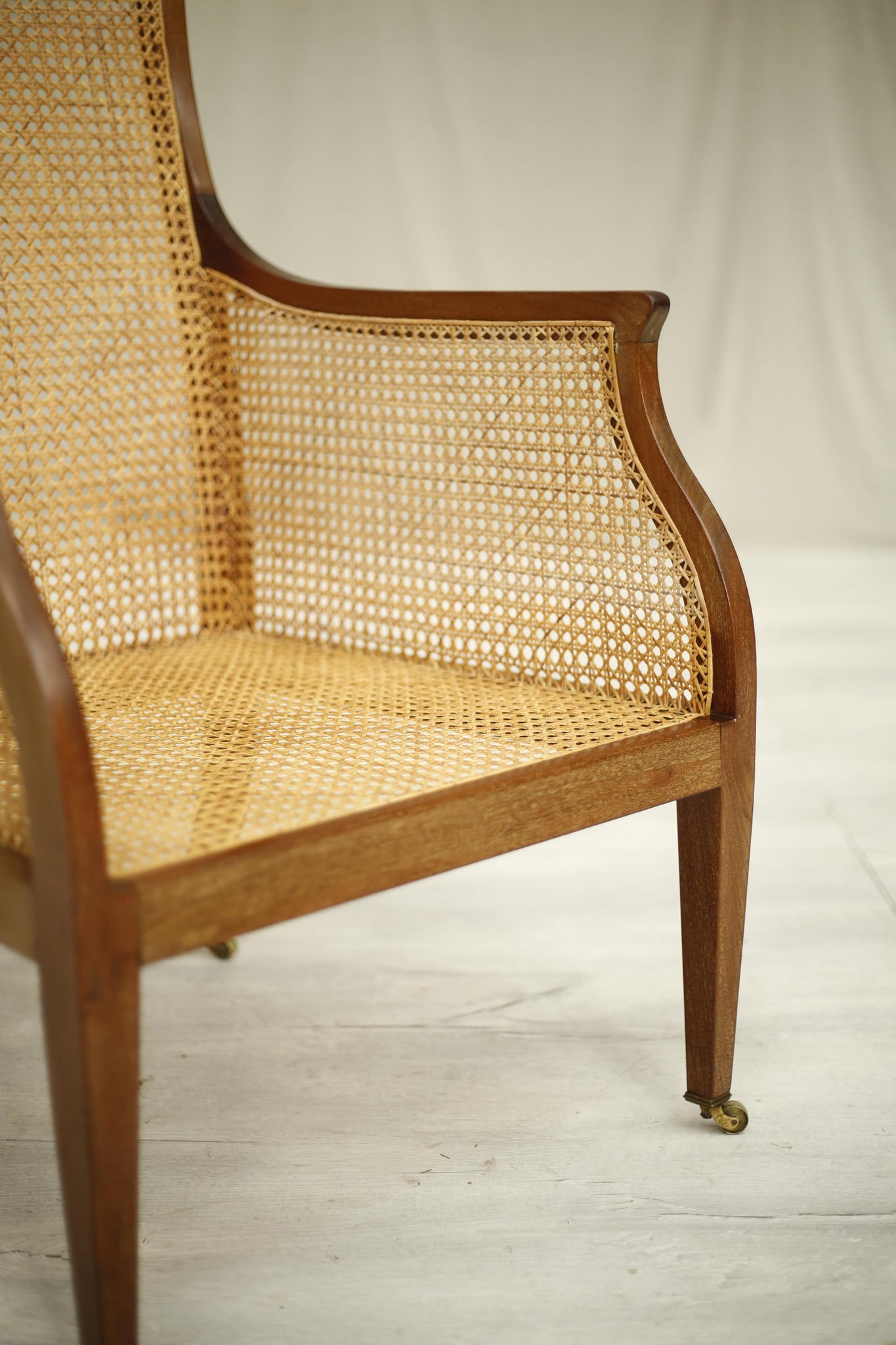 Early 20th century Mahogany and rattan armchair