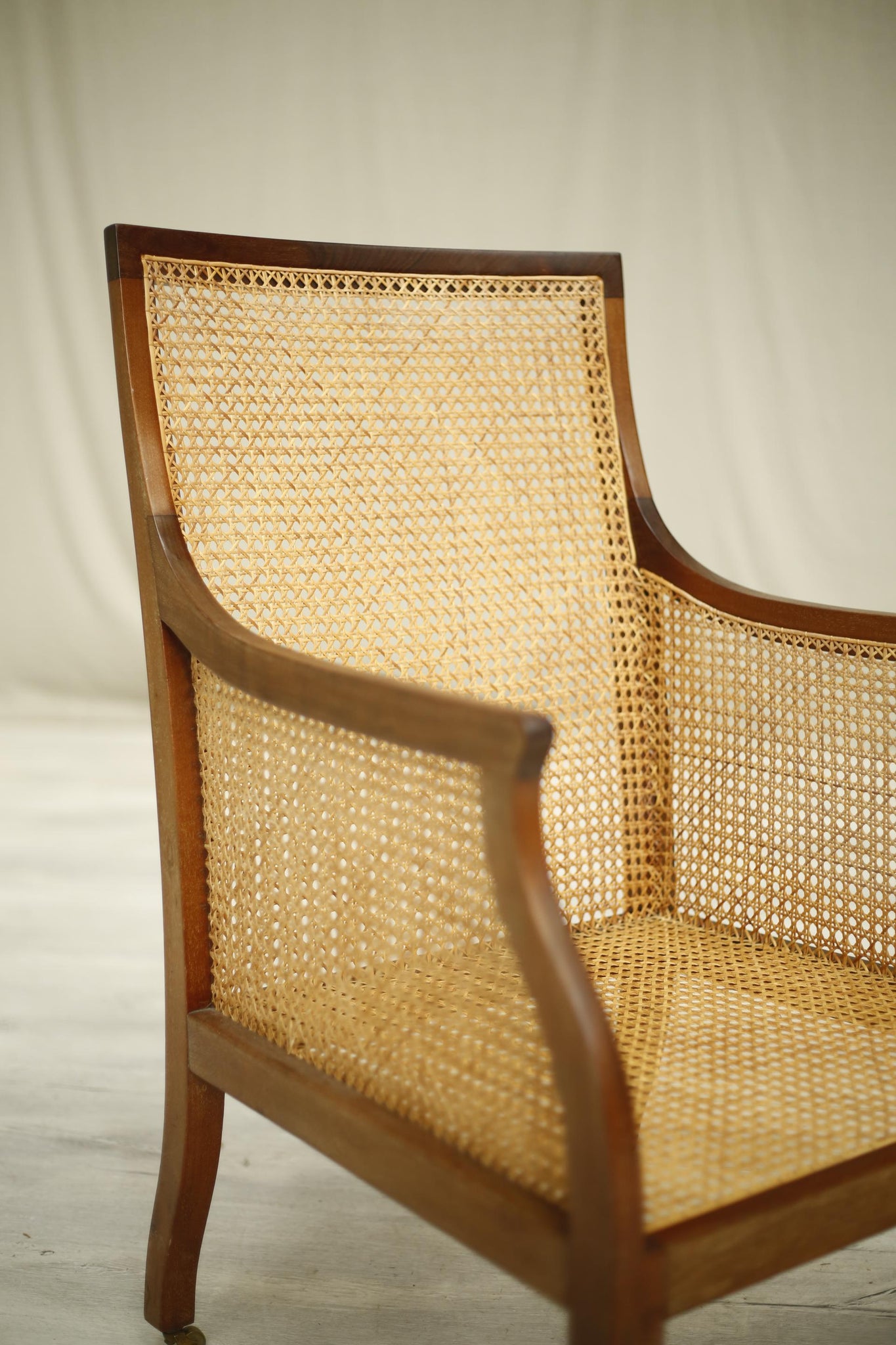 Early 20th century Mahogany and rattan armchair