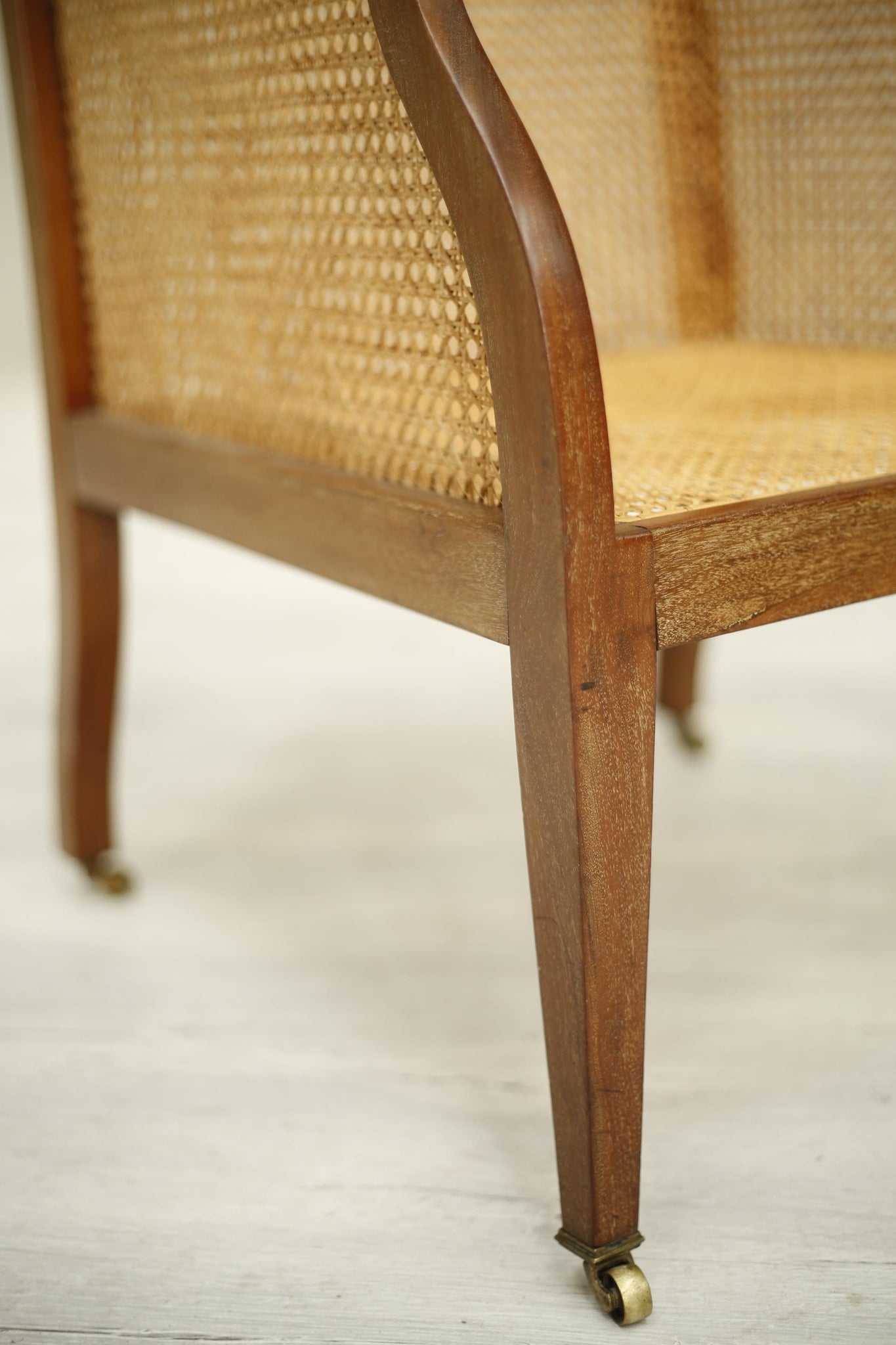 Early 20th century Mahogany and rattan armchair
