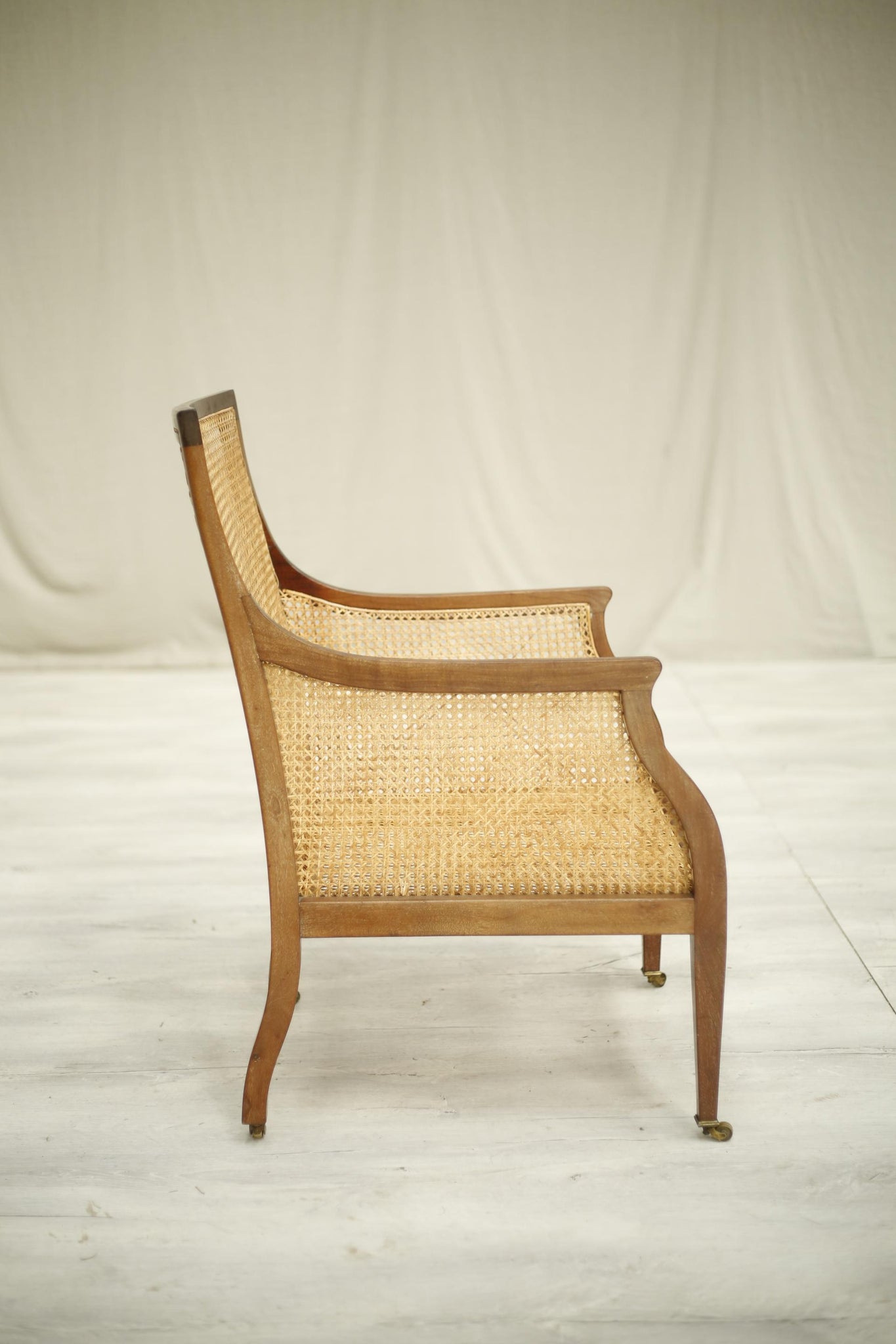 Early 20th century Mahogany and rattan armchair