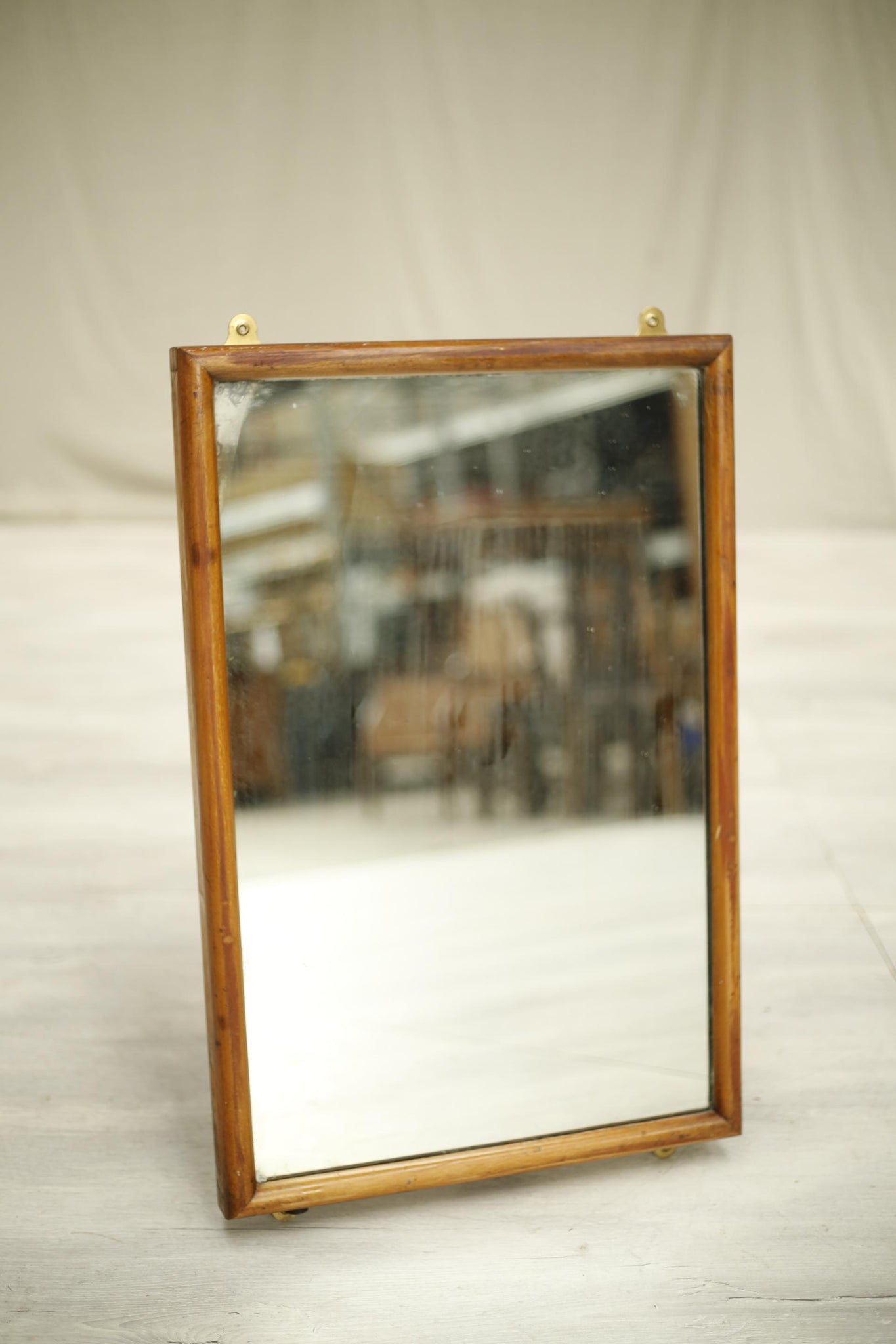 20th century Mahogany edge railway mirror