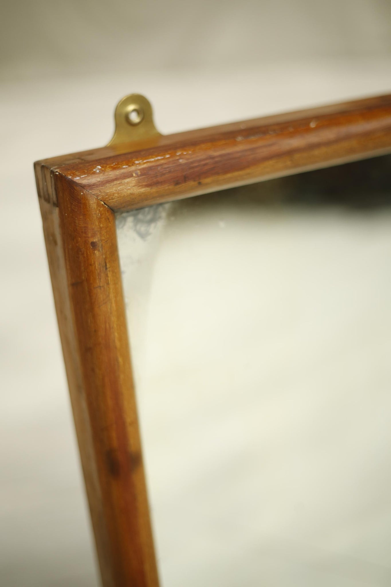 20th century Mahogany edge railway mirror