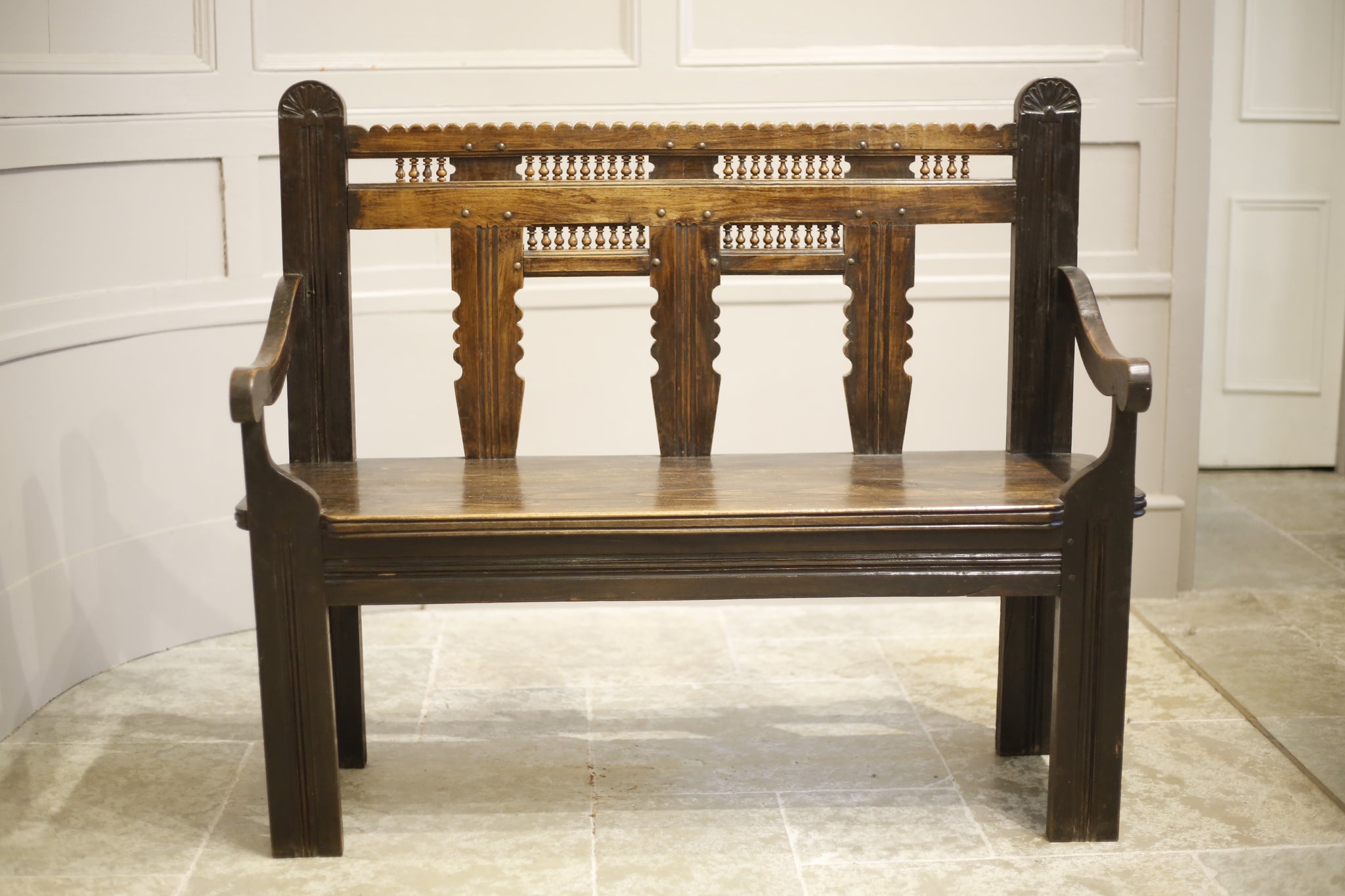 19th century French Breton country bench - TallBoy Interiors