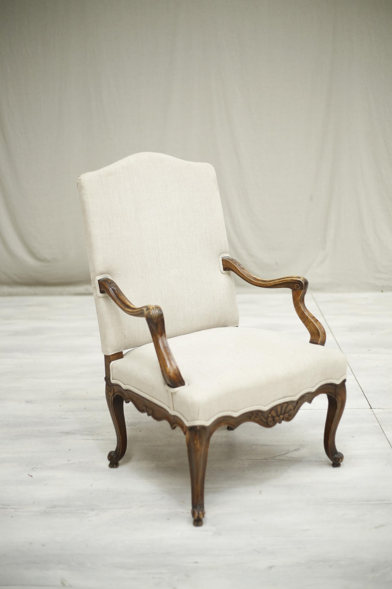 Antique 19th century Carved French open armchair