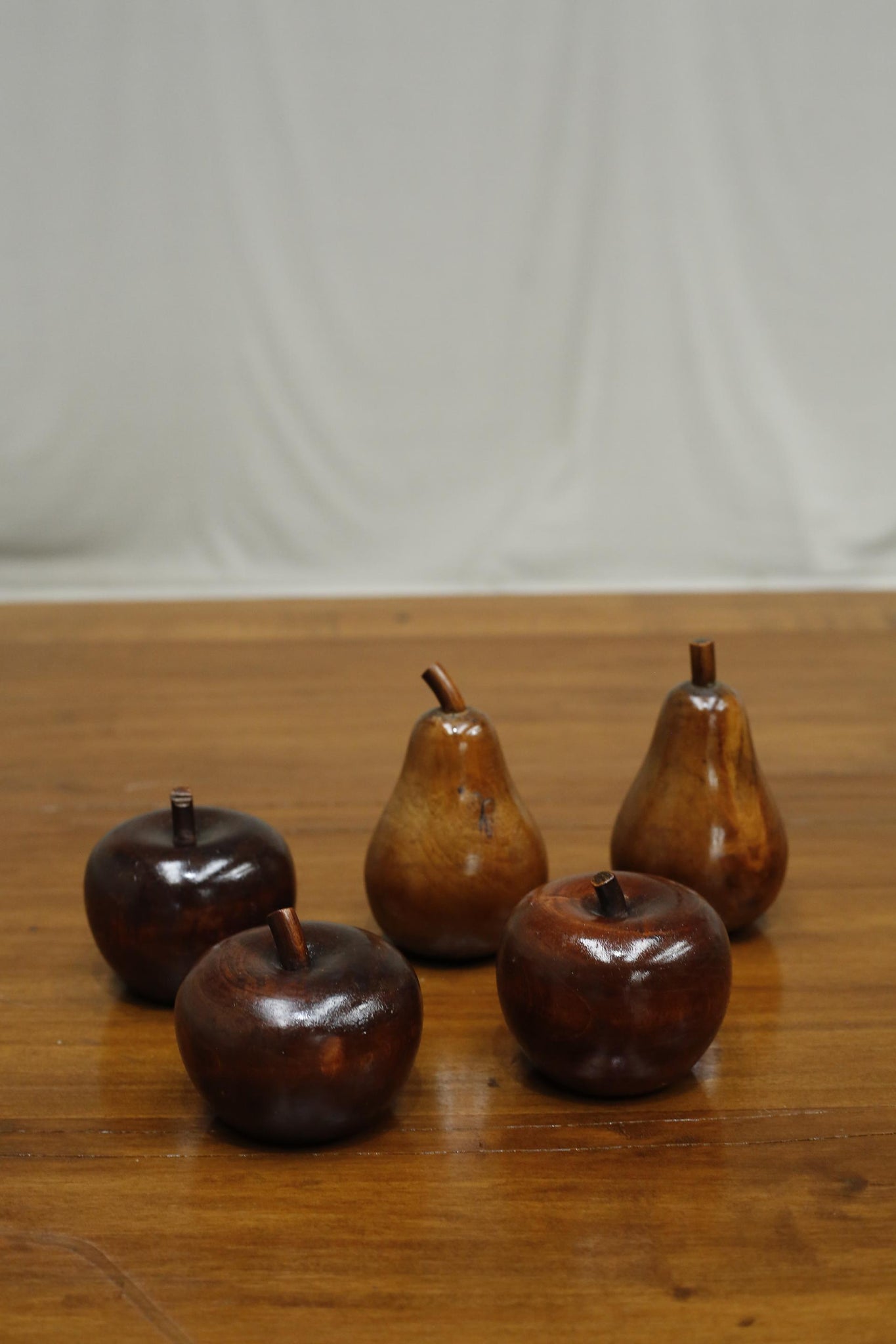 Collection of 20th century carved Fruit wood fruit