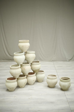 12x Late 20th century Terracotta garden pots with detailed rim