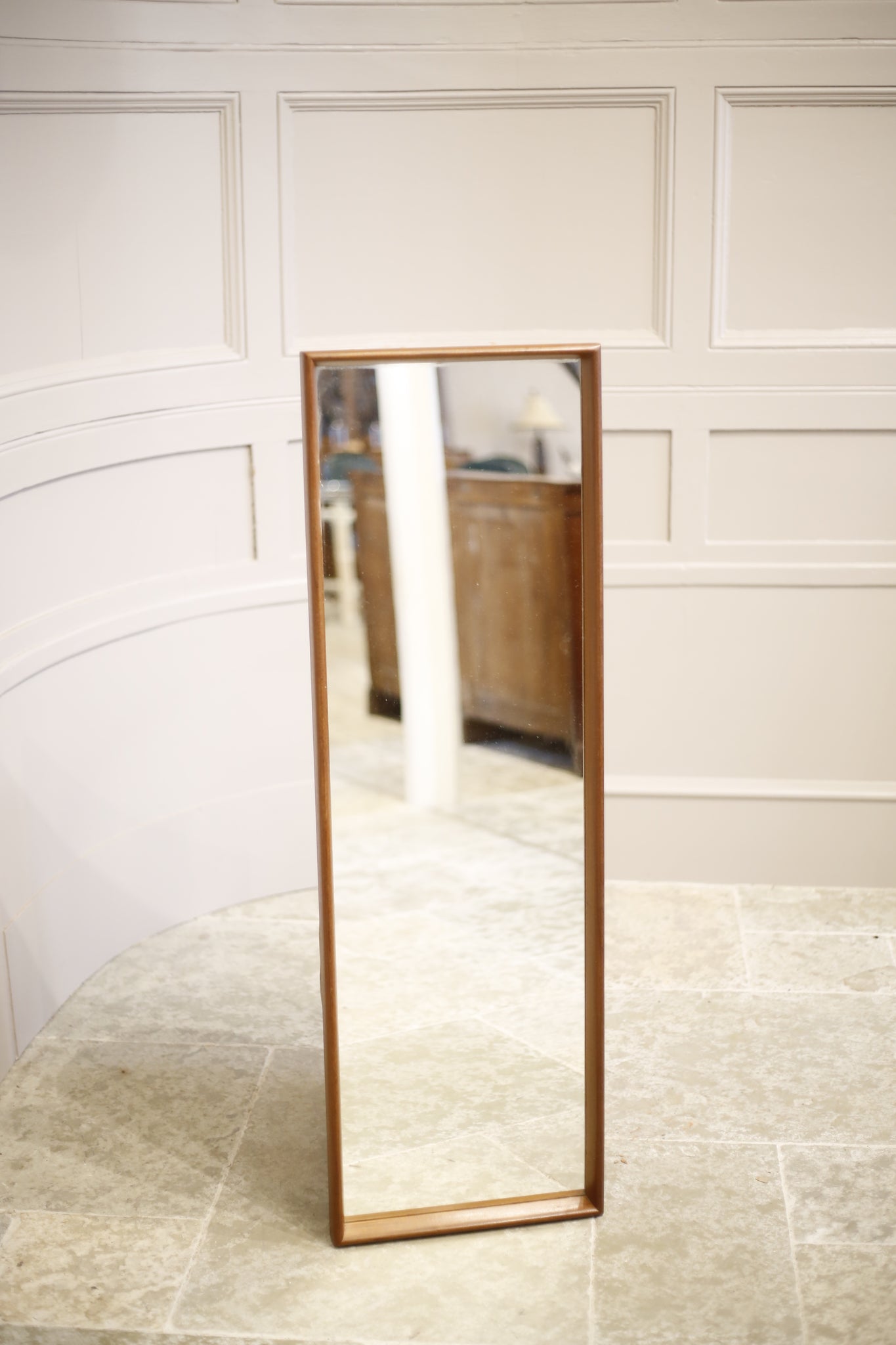 Mid century Tall teak Swedish mirror - TallBoy Interiors