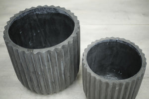 Pair of Modern clay garden pots- Anthracite